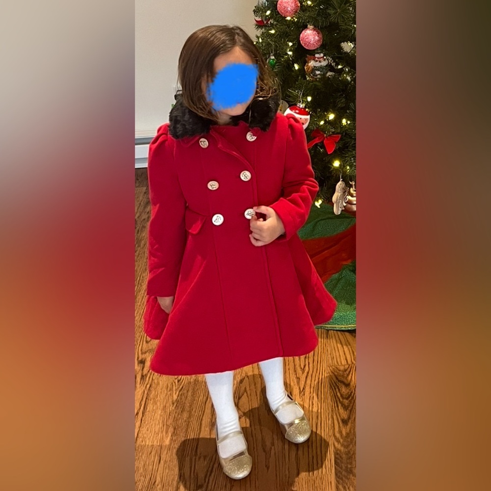 Rothschild Red Cape Coat with Black Fur Collar